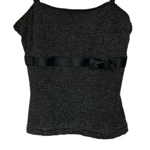 Le Château Metallic Silver Tank with Bow